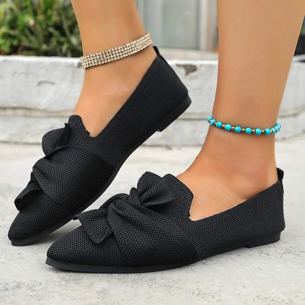 Bow Point Toe Flats Slip-Ons, image 6