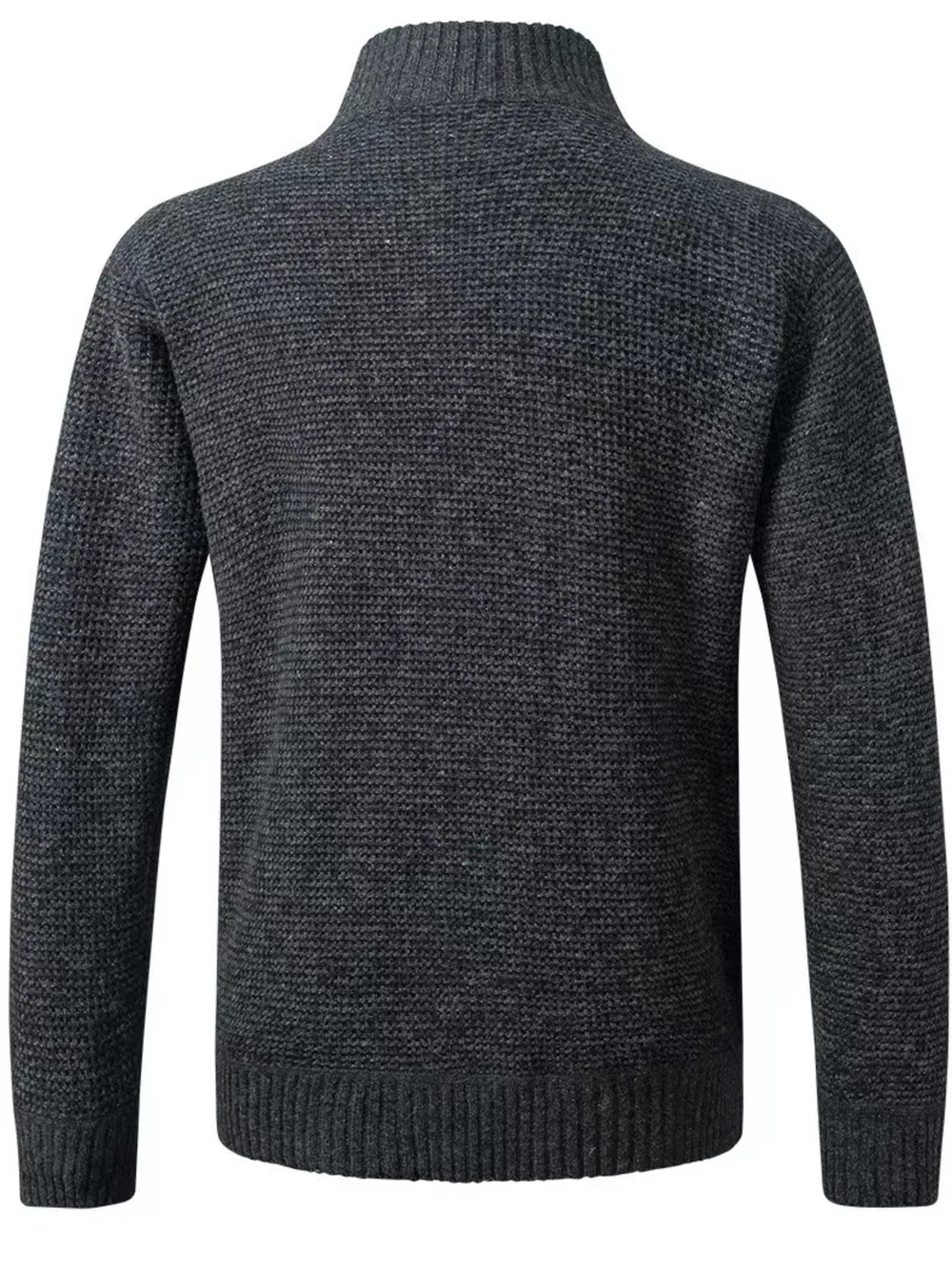 Men's Plus Size Quilted Panel Zip-Up Sweater Cardigan, image 6