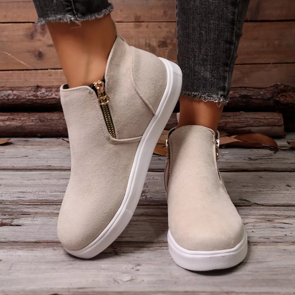Side Zipper Flat Sneakers, image 14