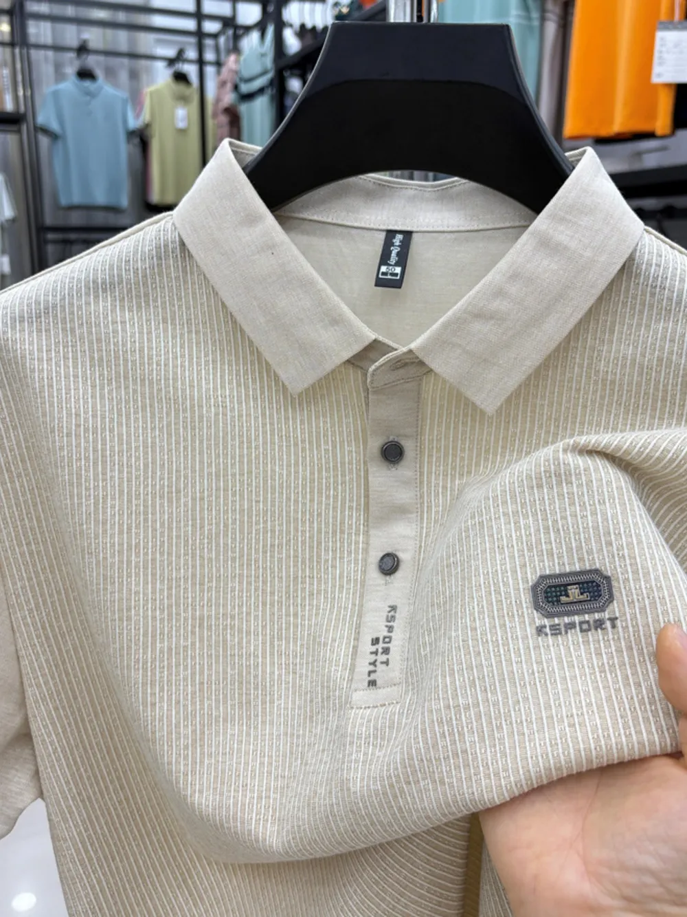 Men's Plus Size Short Sleeve Textured Polo, image 4