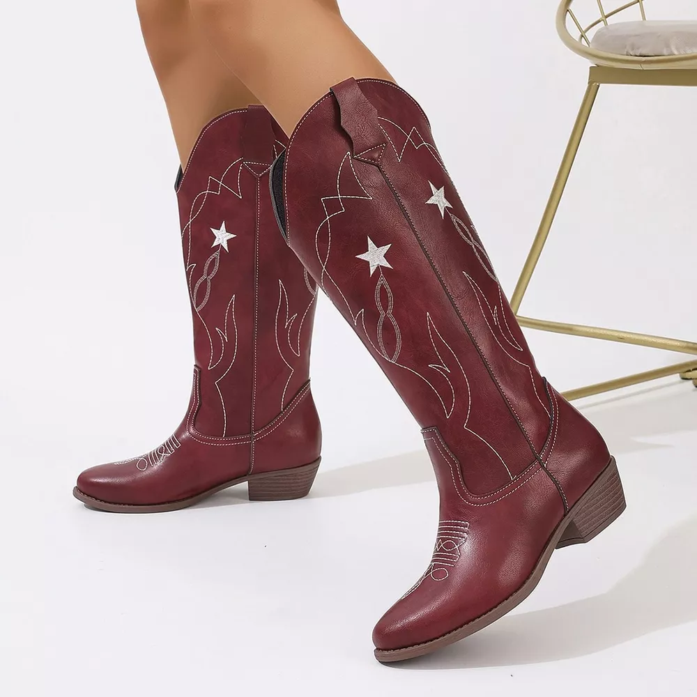 Western Star Embroidered Cowboy Boots, image 6