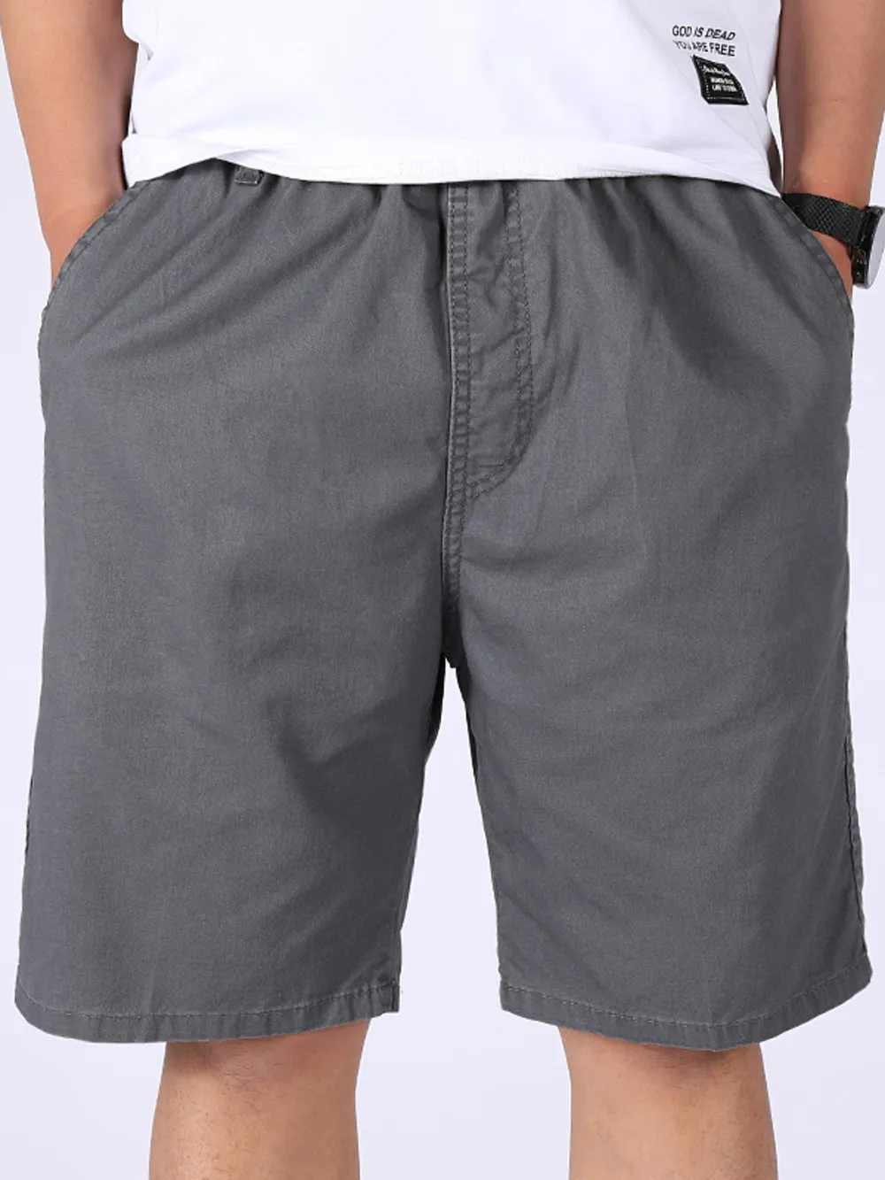 Men's Plus Size Pocketed Shorts, image 5