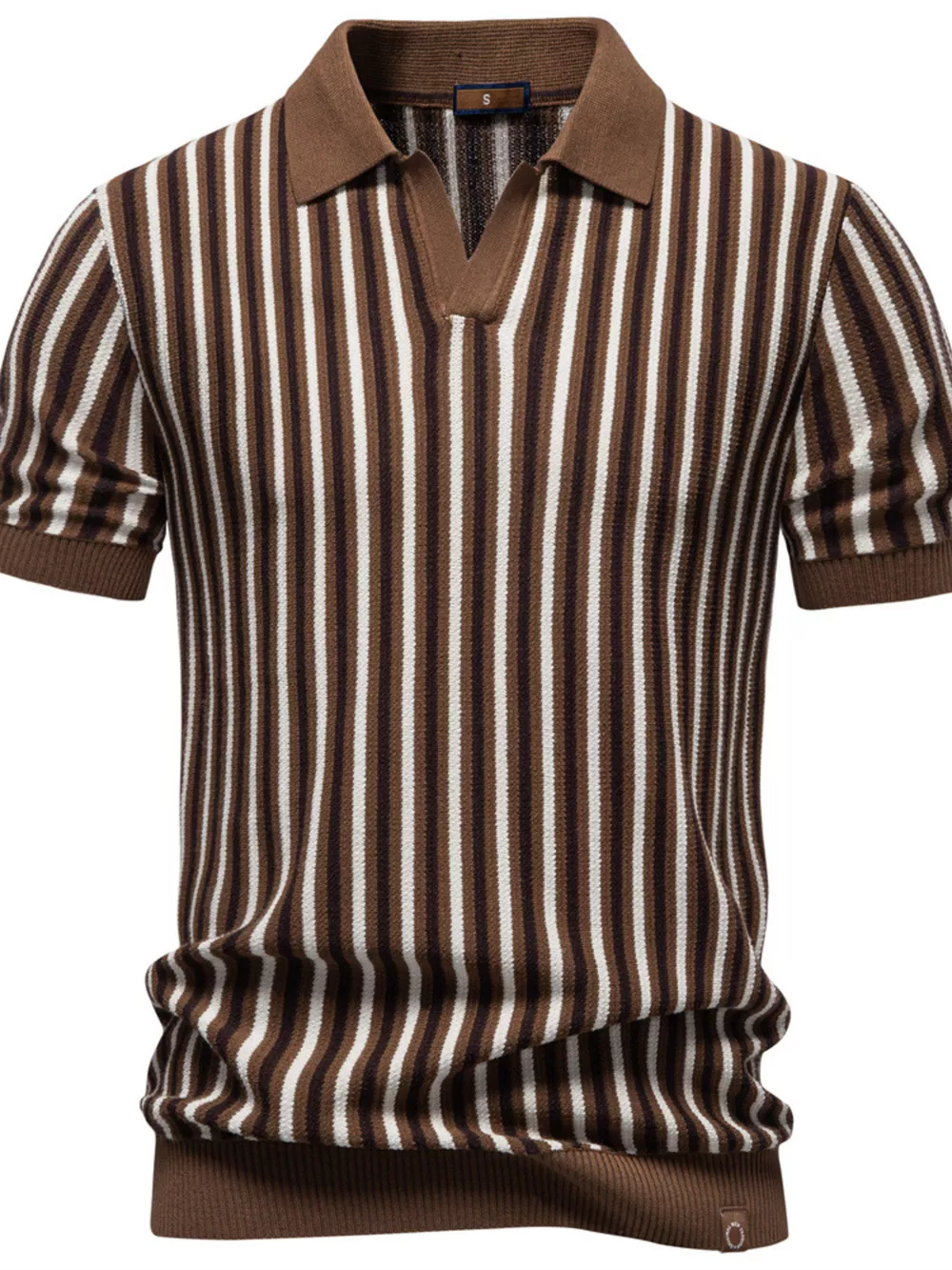 Men's Striped Short Sleeve Polo, image 2