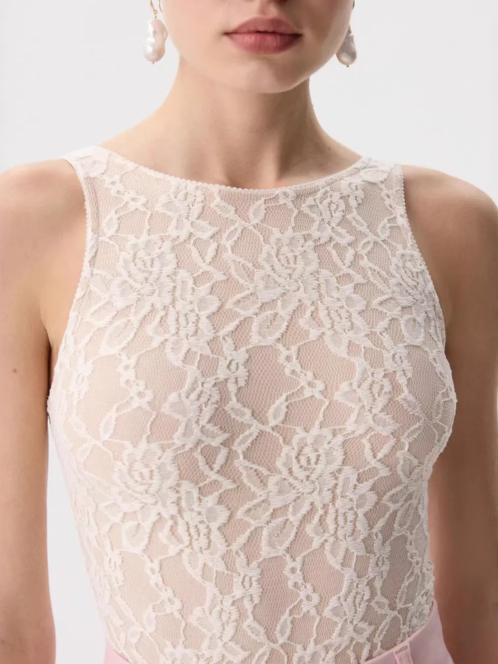 Lace Round Neck Long Sleeve Top, image 15