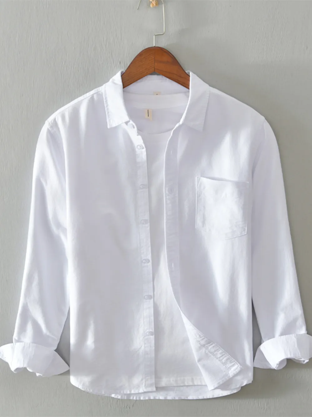 Men's Plus Size Button Up Long Sleeve Shirt, image 2
