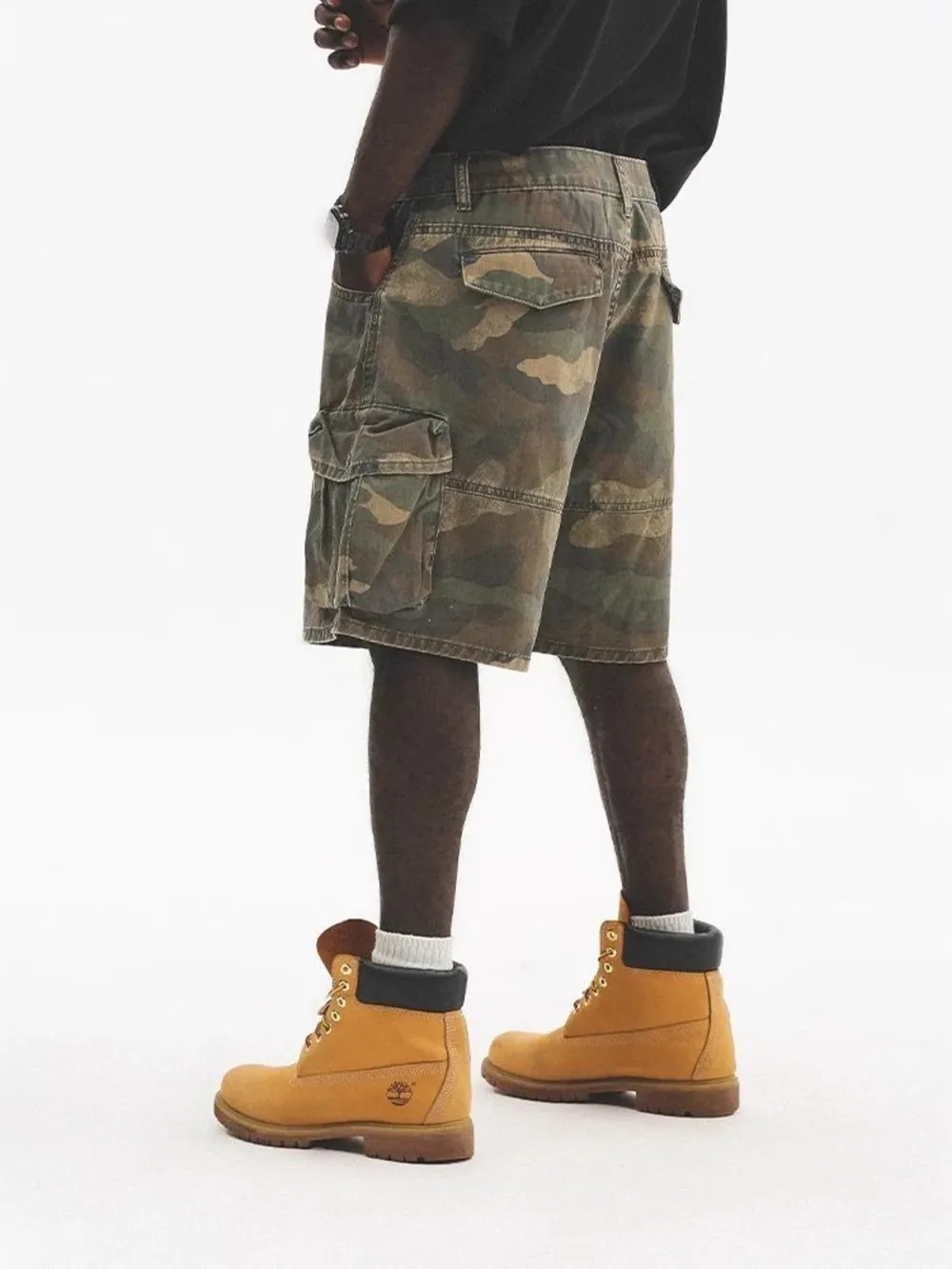 Men's Plus Size Camo Cargo Shorts with Multiple Pockets, image 4