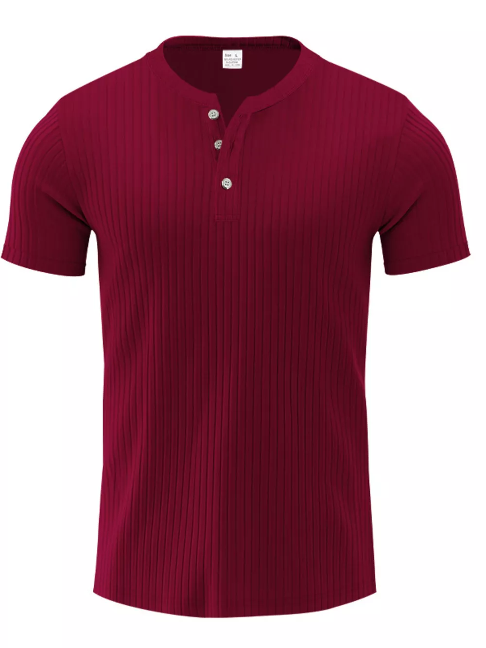 Men's Full Size Ribbed Button-Down Casual T-Shirt Plus Size, image 10