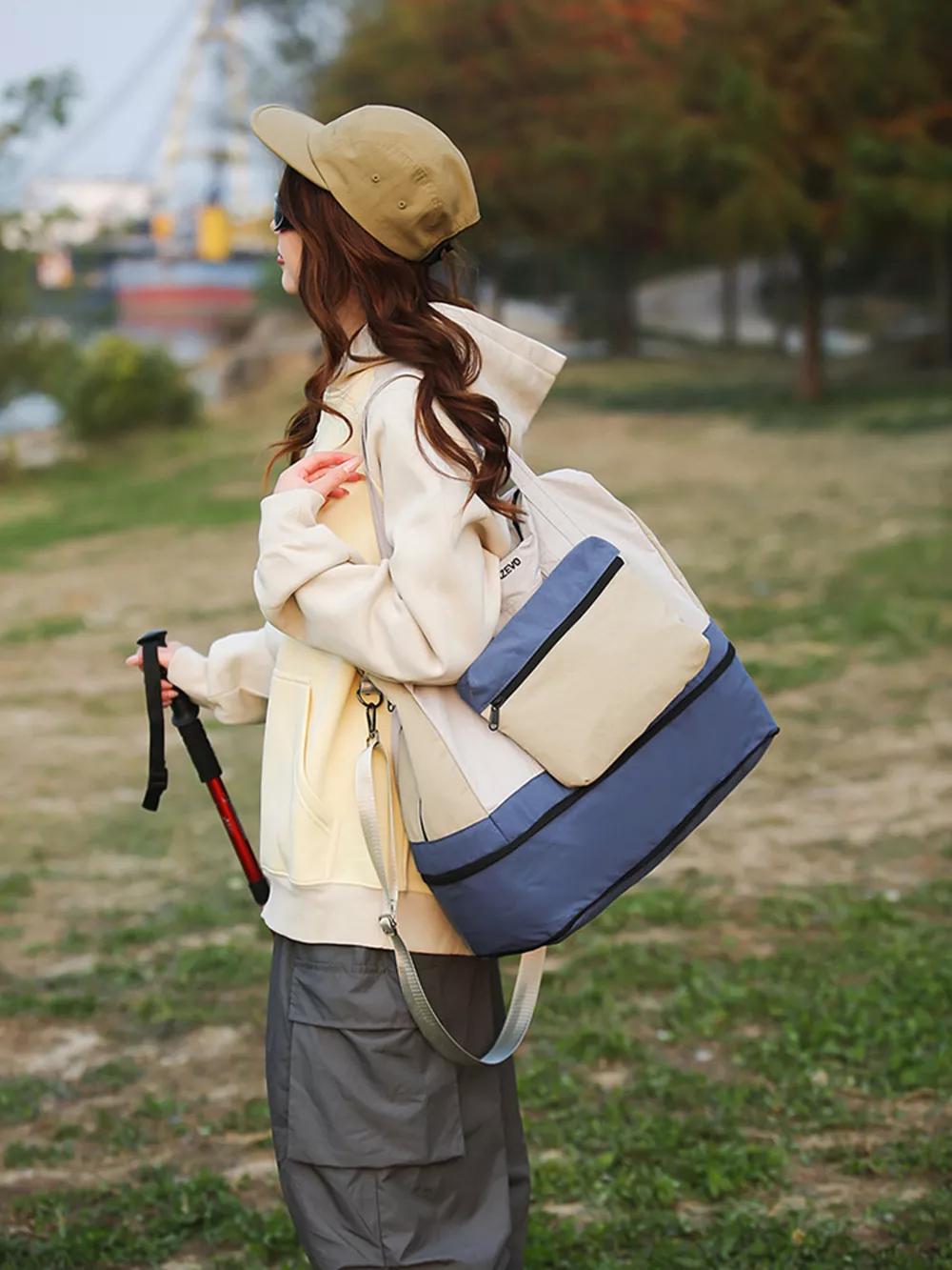 Color Block Nylon Travel Bag, image 2