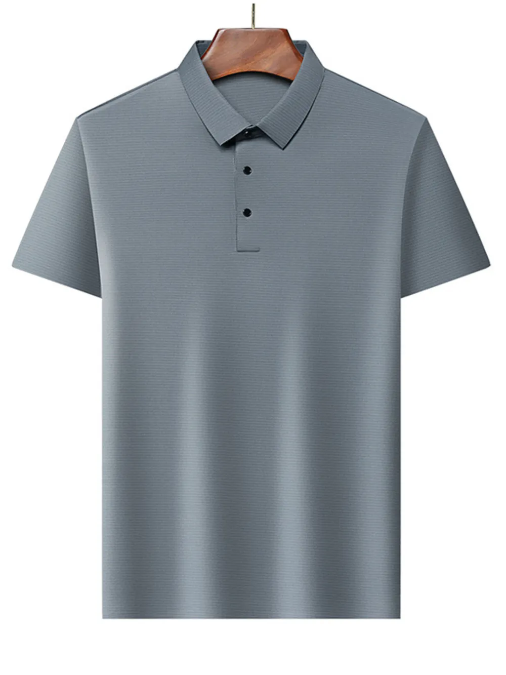 Men's Plus Size Button Detail Short Sleeve Polo, image 3