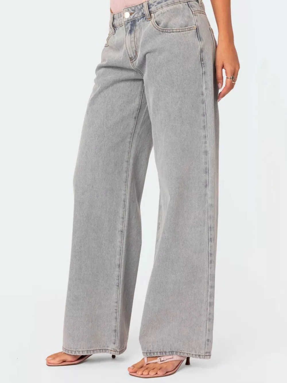 Washed Wide Leg Jeans, image 2