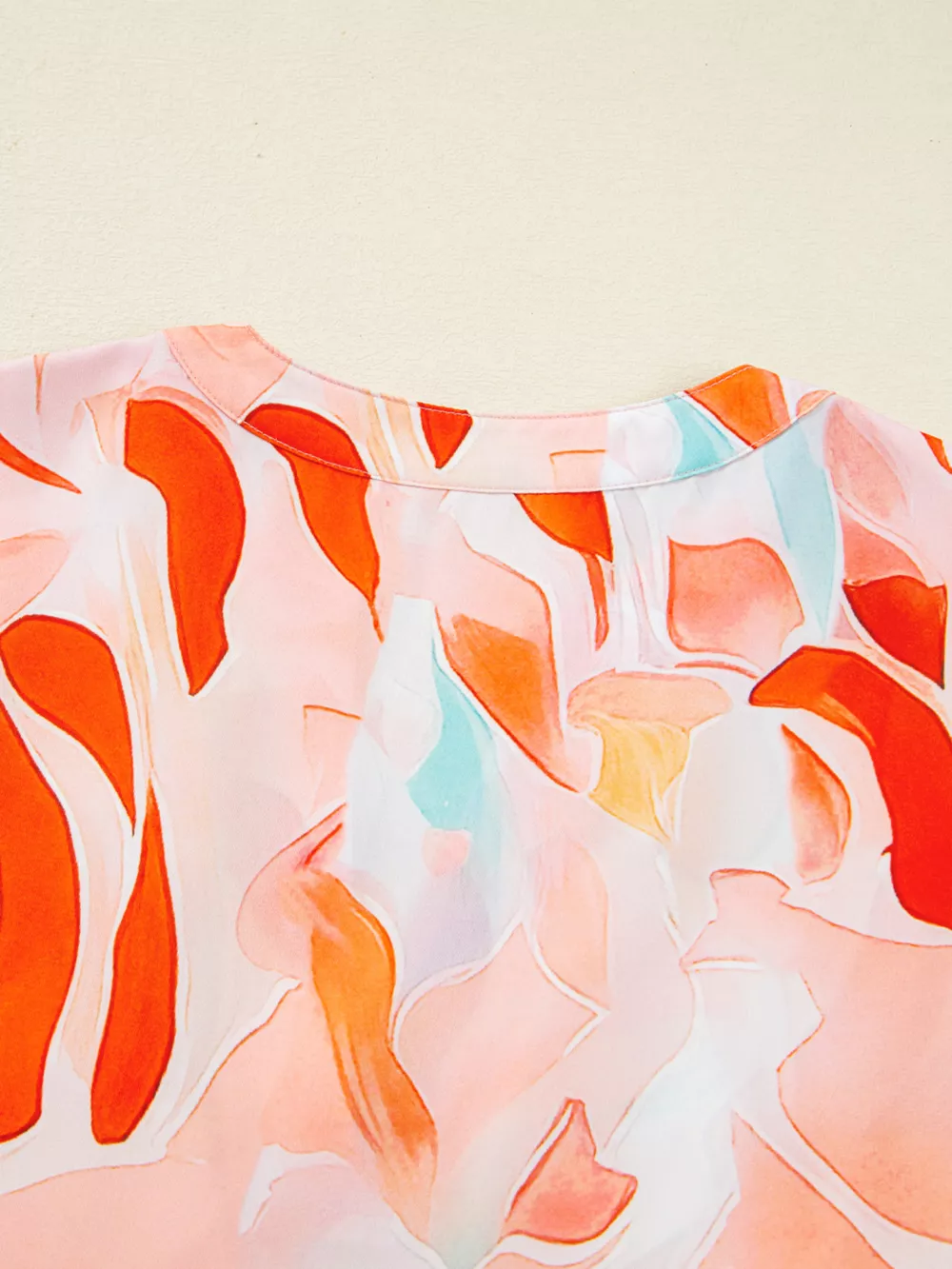 Abstract Print Long Sleeve Tiered Mini Dress, image 8