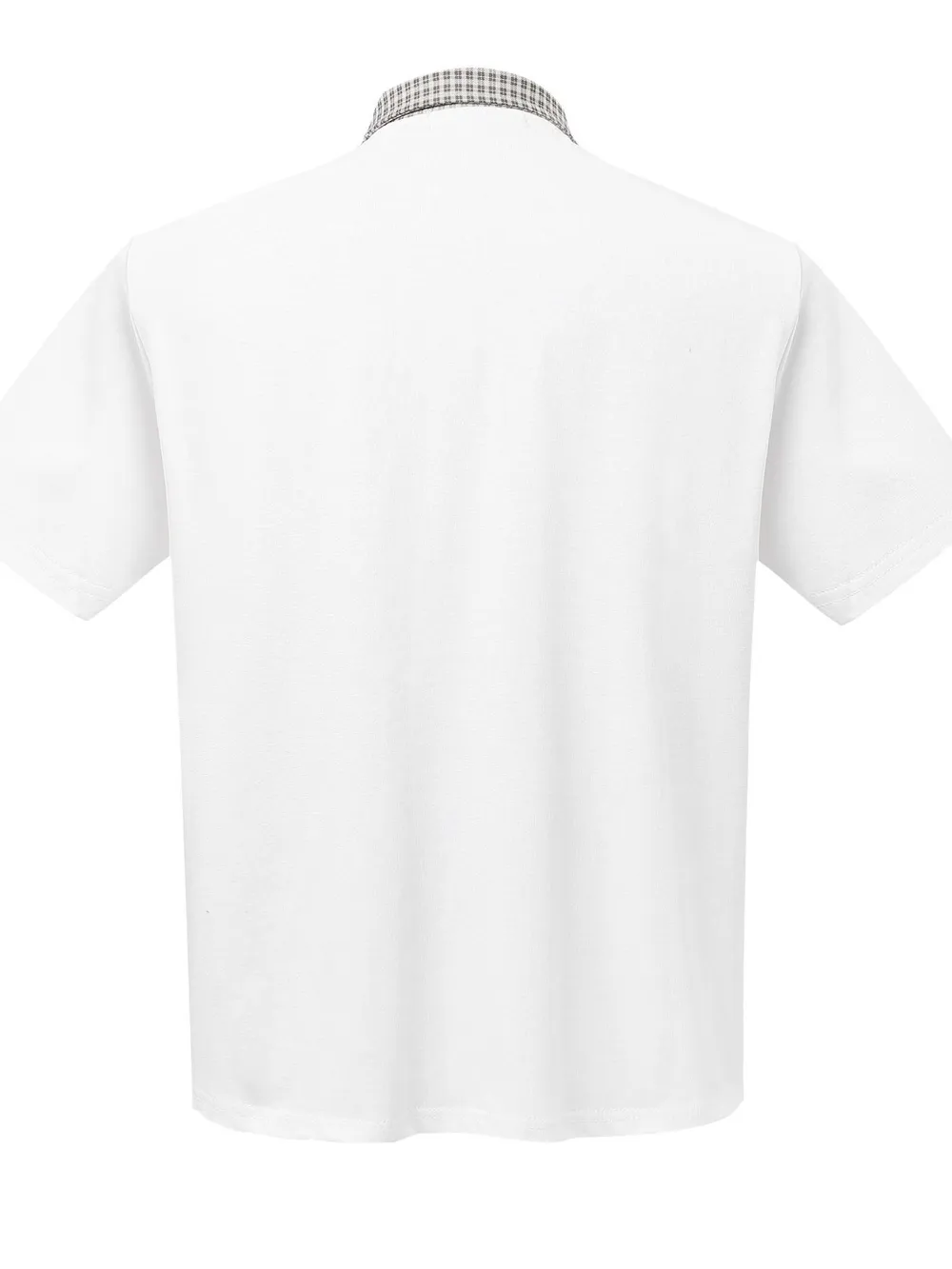 Men's Checkered Collar Accent Short Sleeve Polo, image 4