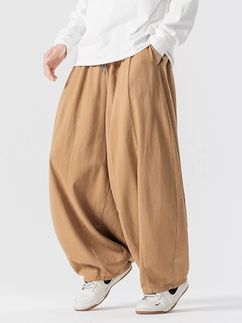 Men's Plus Size Loose Fit Drawstring Waist Casual Pants, image 6