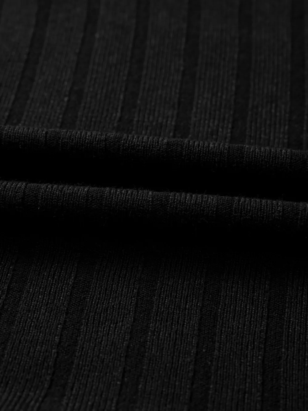 Frilled Neck Ribbed Knit Patchwork Long Sleeve Mini Dress, image 4