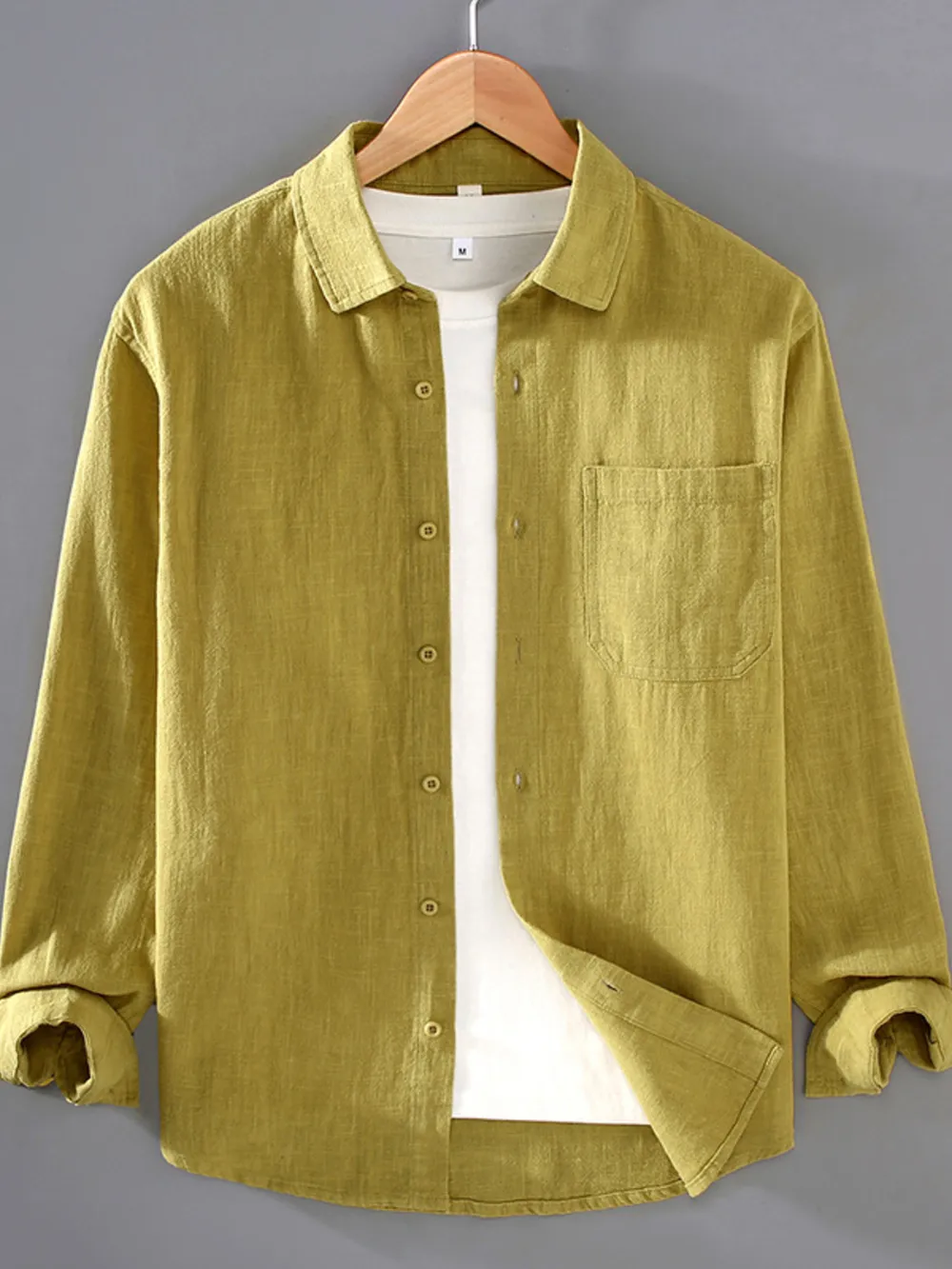 Men's Plus Size Button Up Long Sleeve Shirt, image 4