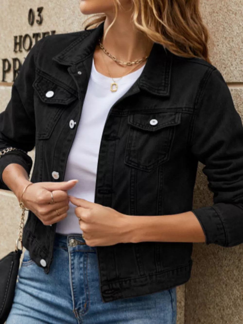 Slim-Fit Button Up Denim Jacket, image 4