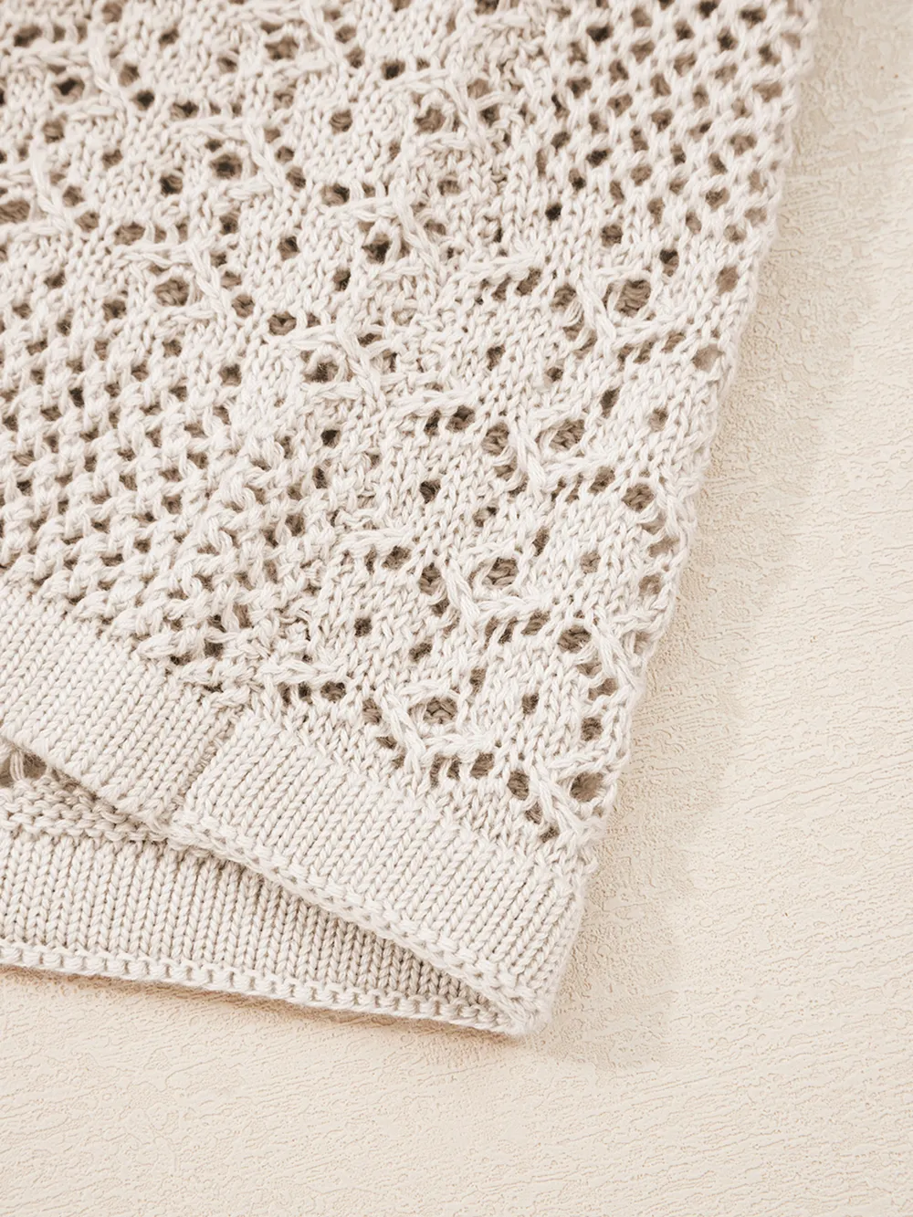 Hollowed Knit Open Front Cardigan, image 3
