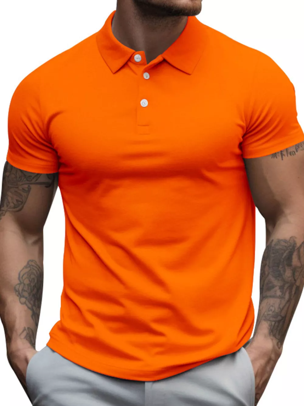 Men's Full Size Slim Fit Short Sleeve Polo Plus Size, image 5