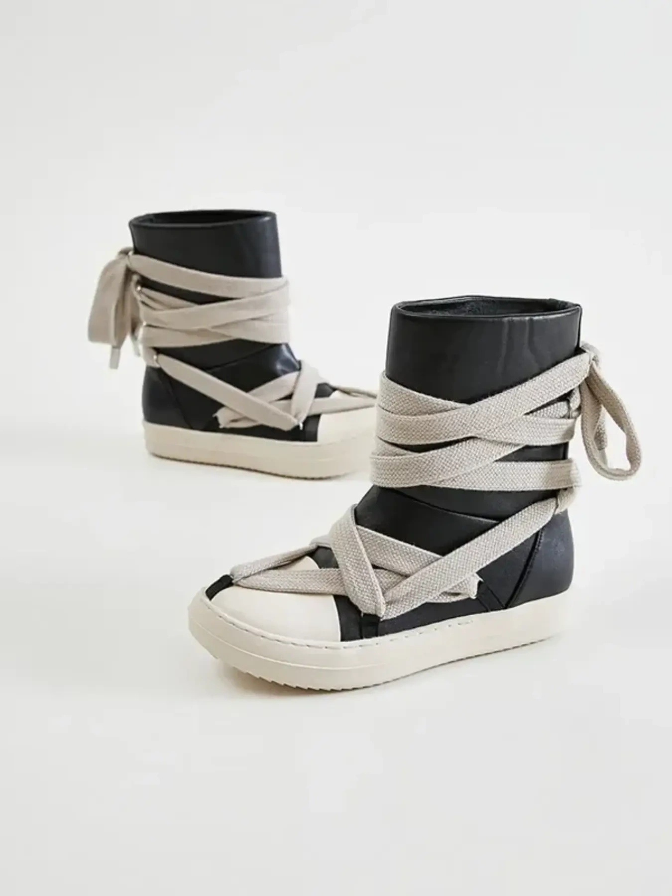 Lace-Up Round Neck Sneaker Boots, image 9
