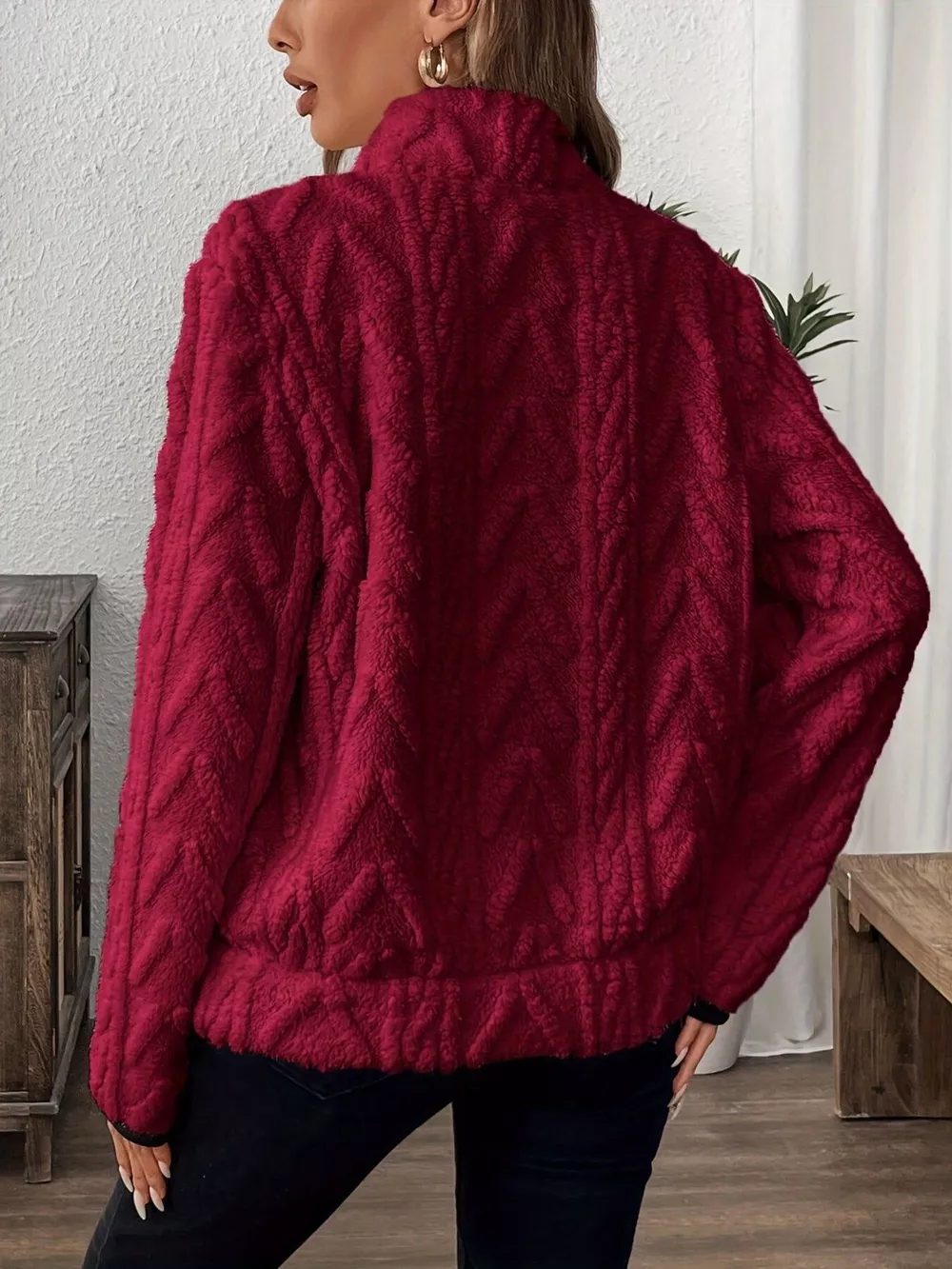 Full Size Fleece Half Zip Sweatshirt Plus Size, image 12