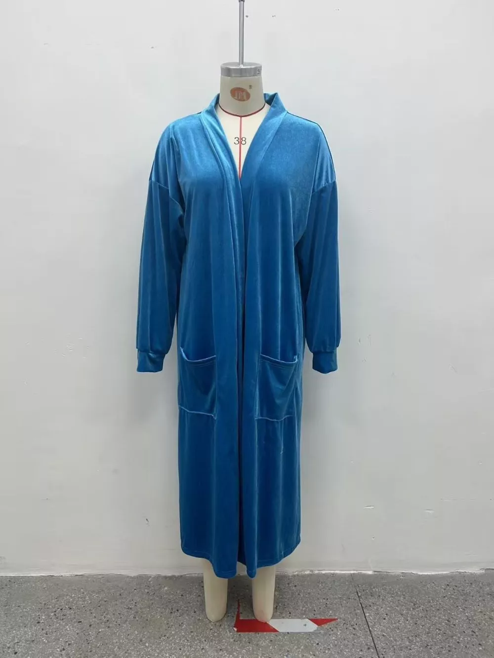 Plus Size Velvet Open-Front Longline Cardigan, image 14