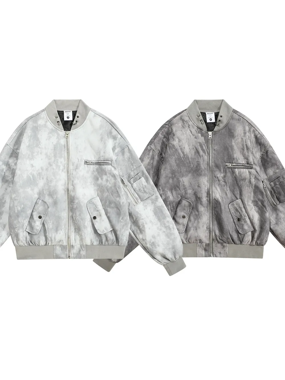 Men's Tie-Dye Zip-Up Bomber Jacket, image 6