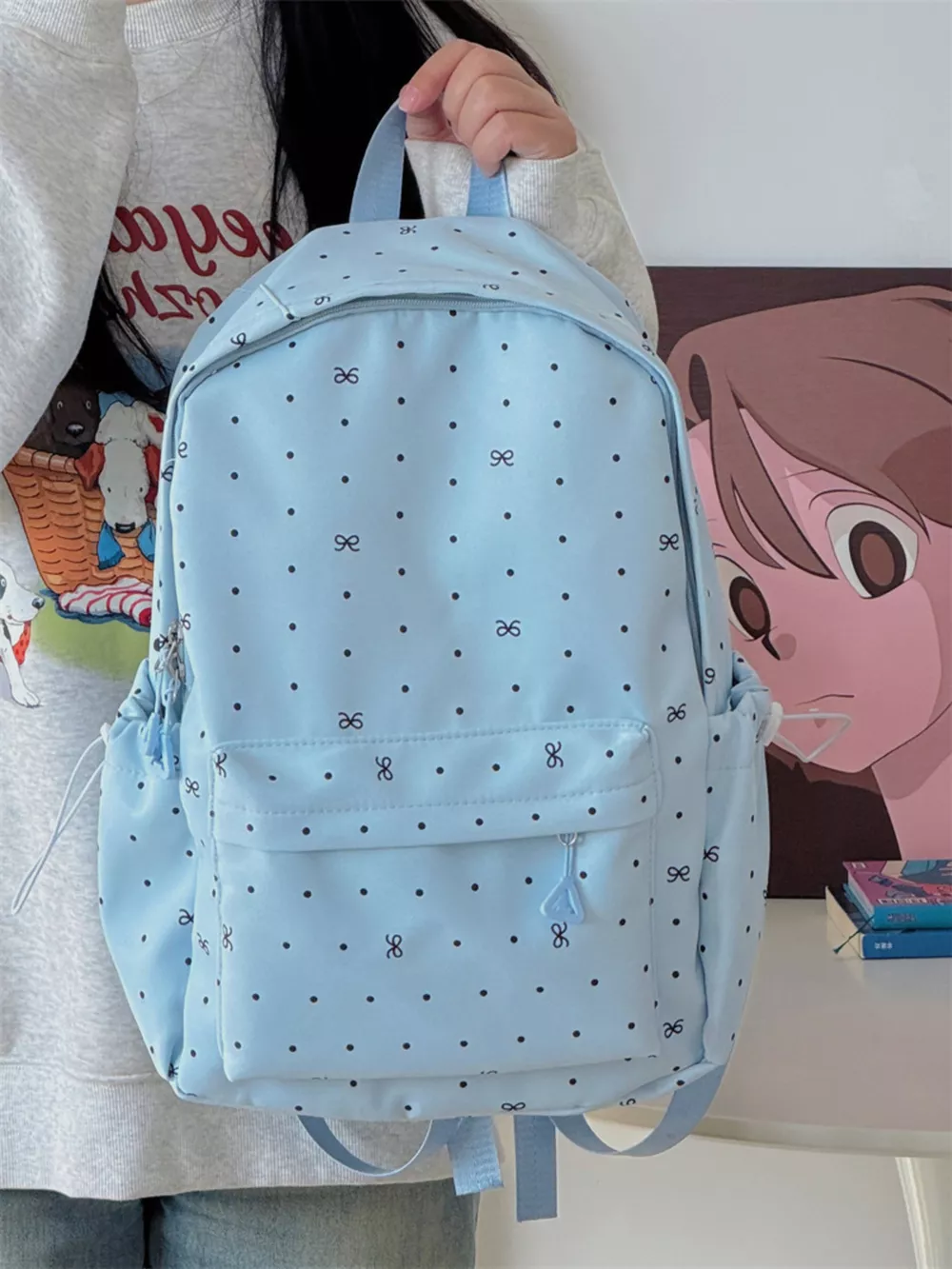 Polka Dot Bowknot Backpack Bag, image 2