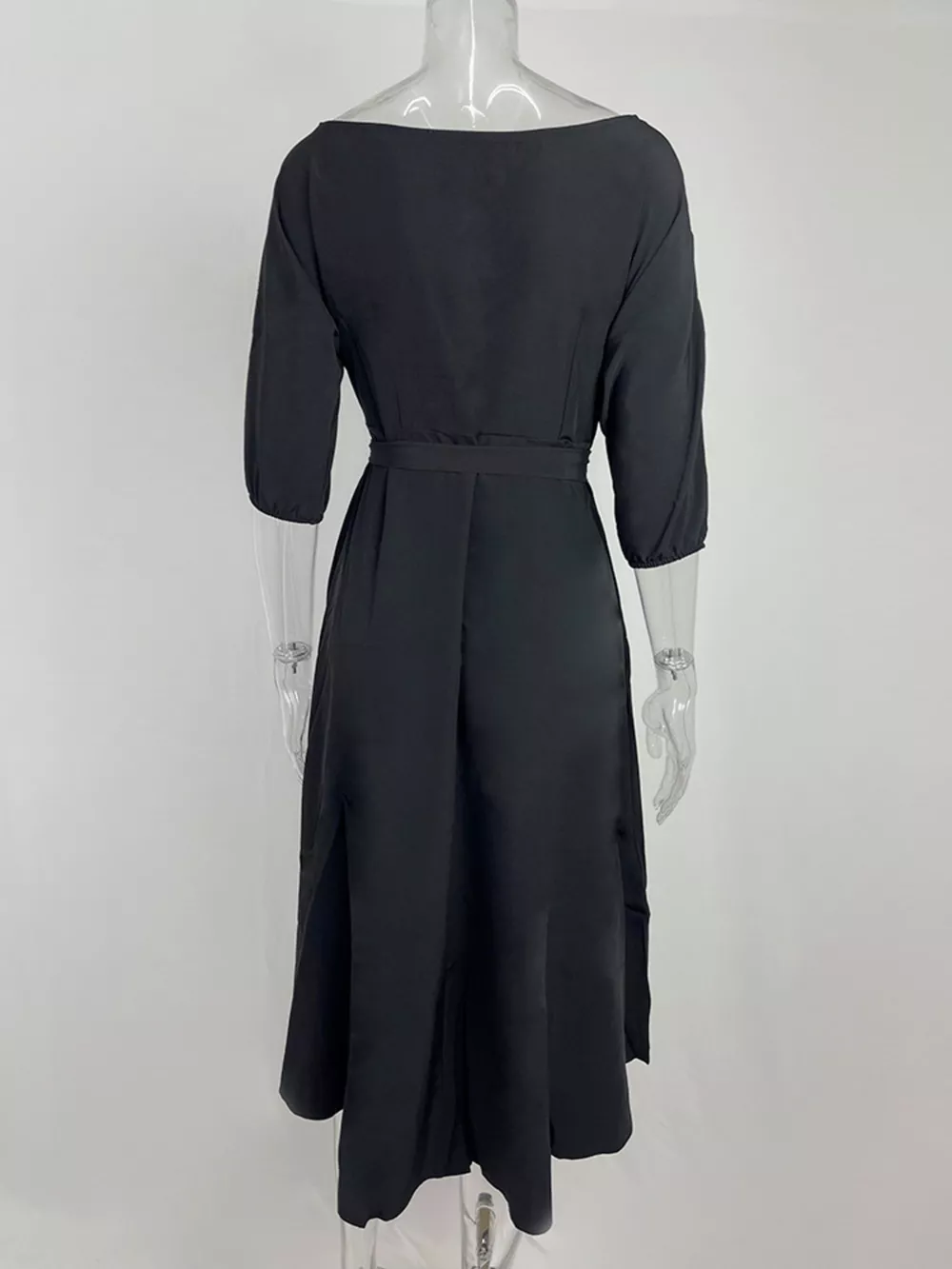 Boat Neck Tie Waist Dress, image 13