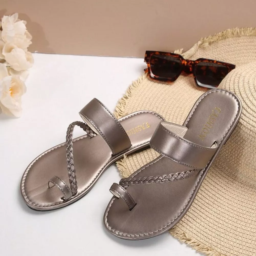 Toe Loop Flats Sandals, image 5