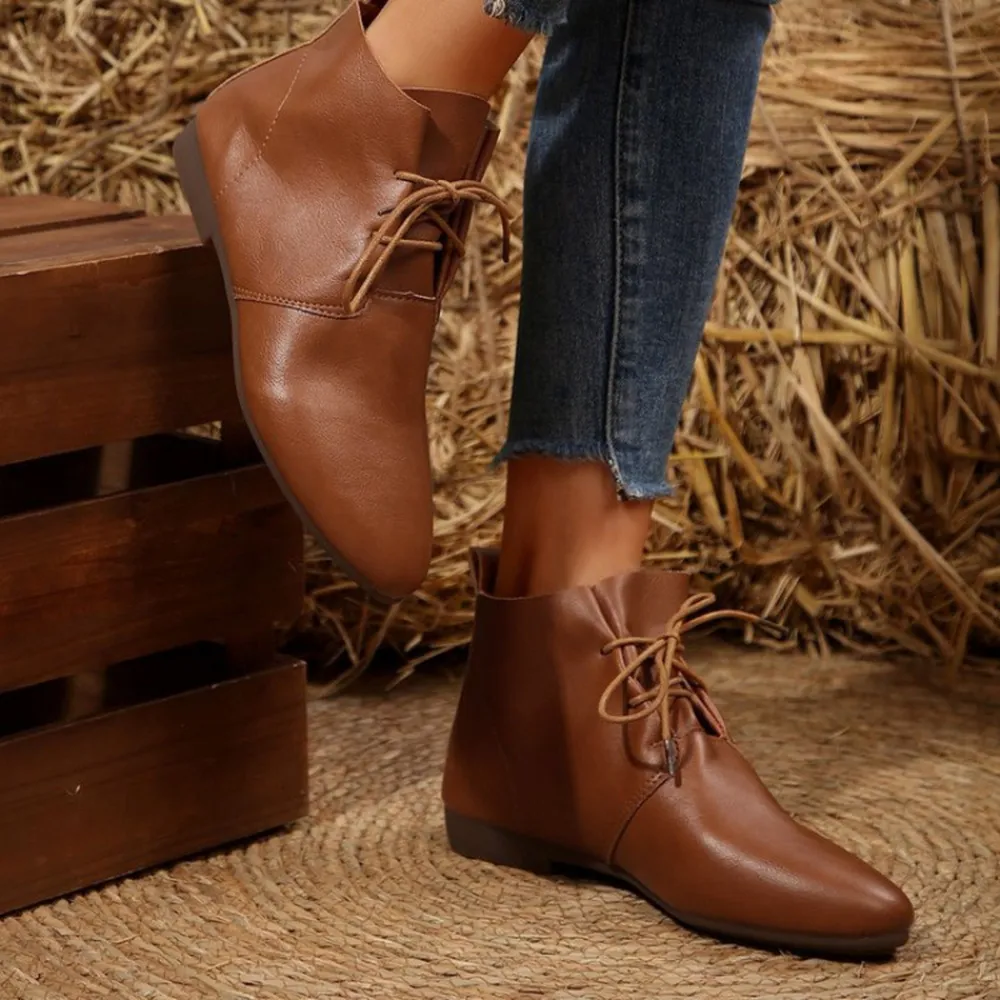 Point Toe Lace Up Boots, image 8