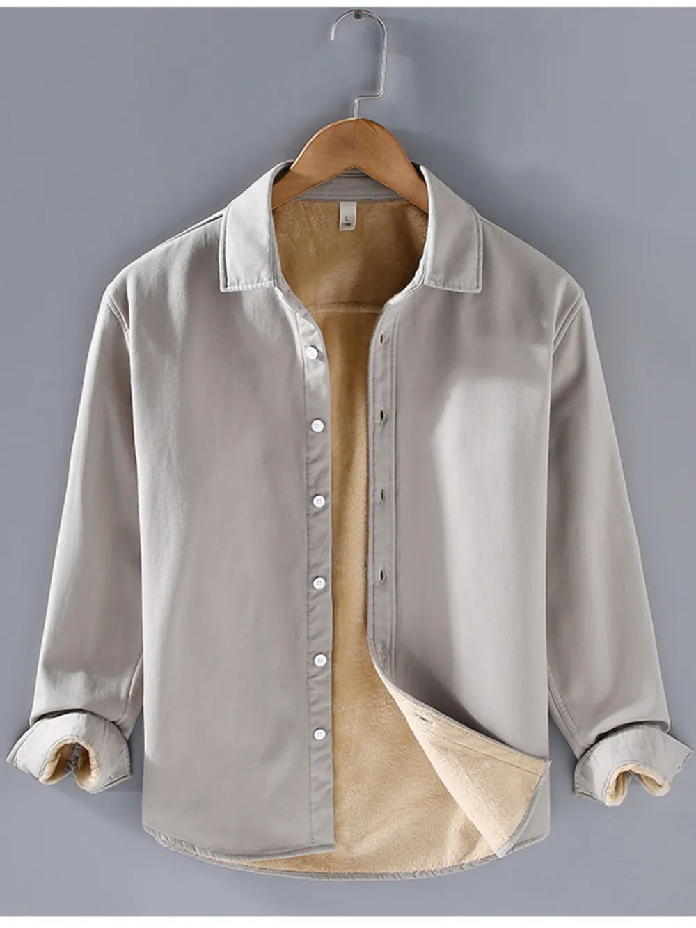 Men's Plus Size Button Up Long Sleeve Shirt, image 4