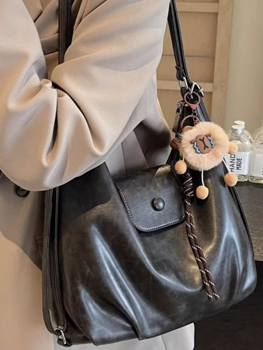 Vintage Style Leather Shoulder Bag, image 2