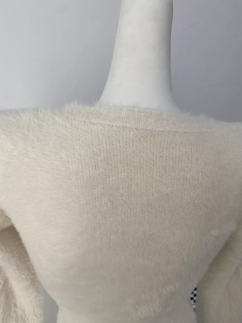 Soft Fuzzy Button-Down Cropped Cardigan, image 12