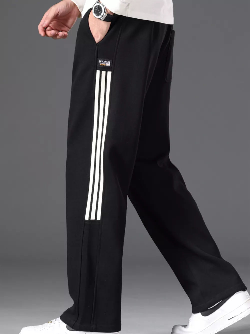 Men's Casual Striped Wide Leg Pants, image 3