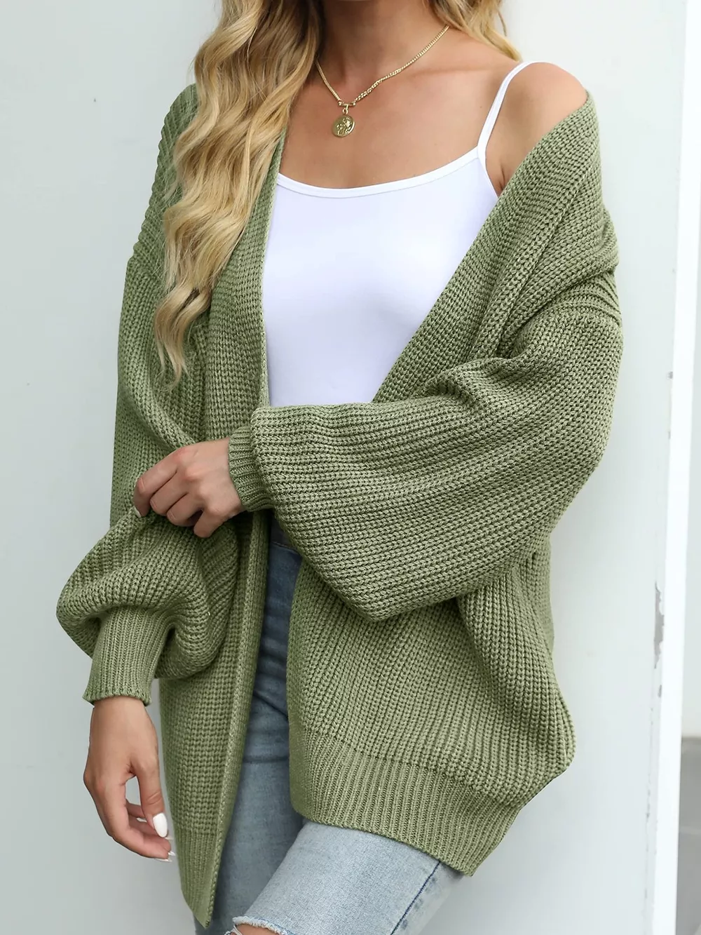 Chunky Knit Open Front Cardigan, image 5