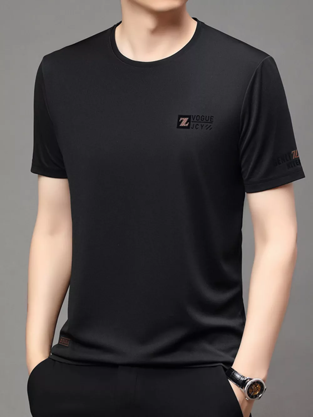 Men's Plus Size Round Neck Short Sleeve T-Shirt, image 14