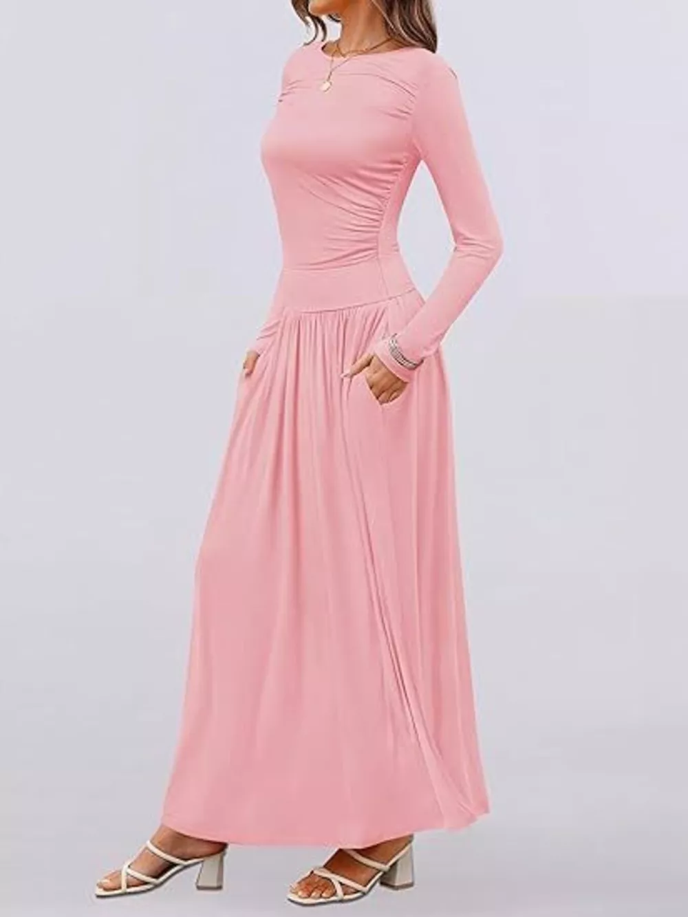 Long Sleeve Maxi Dress with Pockets, image 16