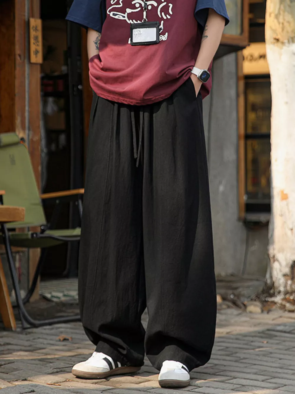 Men's Plus Size Loose Fit Wide Leg Pants, image 3