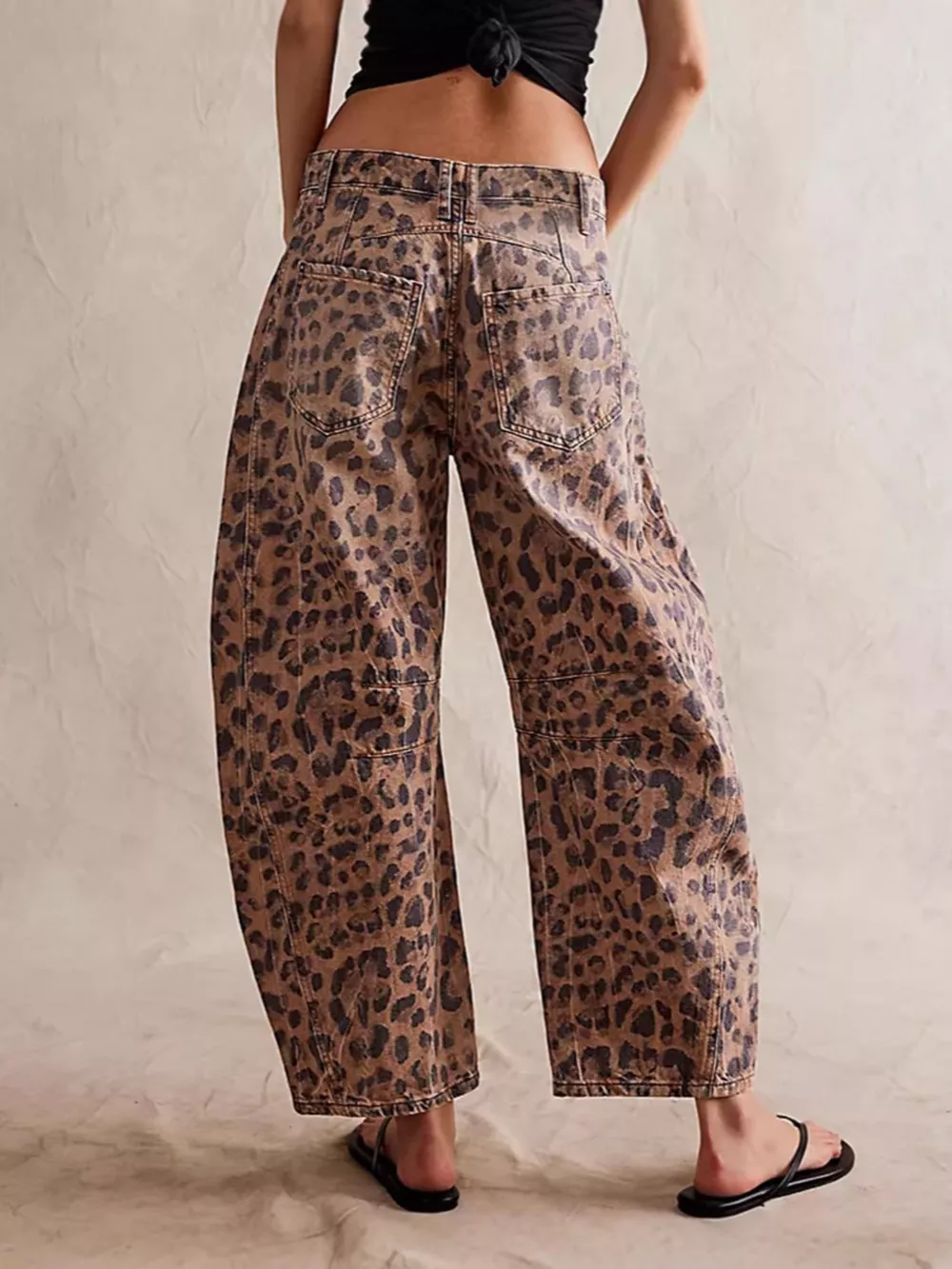 Leopard Print Wide Leg Jeans, image 3