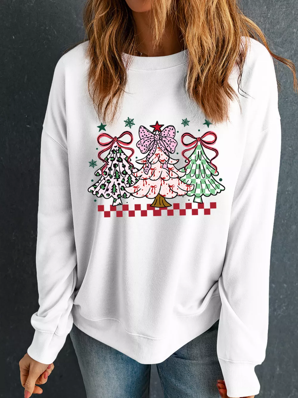Christmas Tree Graphic Customized Holiday Sweatshirt, image 2