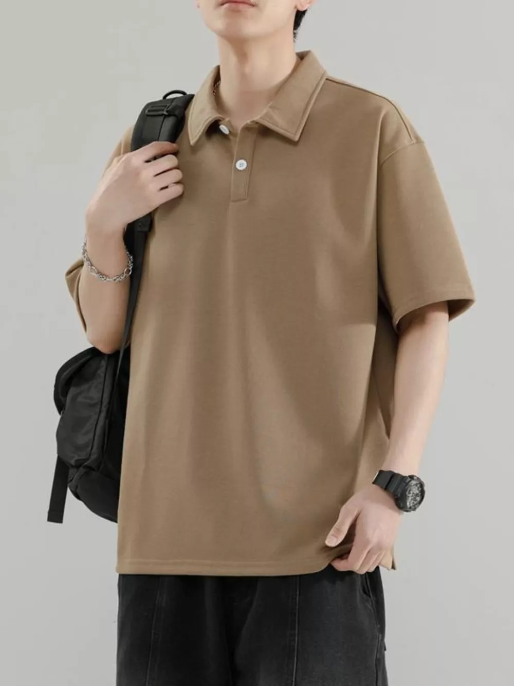 Men's Plus Size Button Detail Short Sleeve Polo, image 10