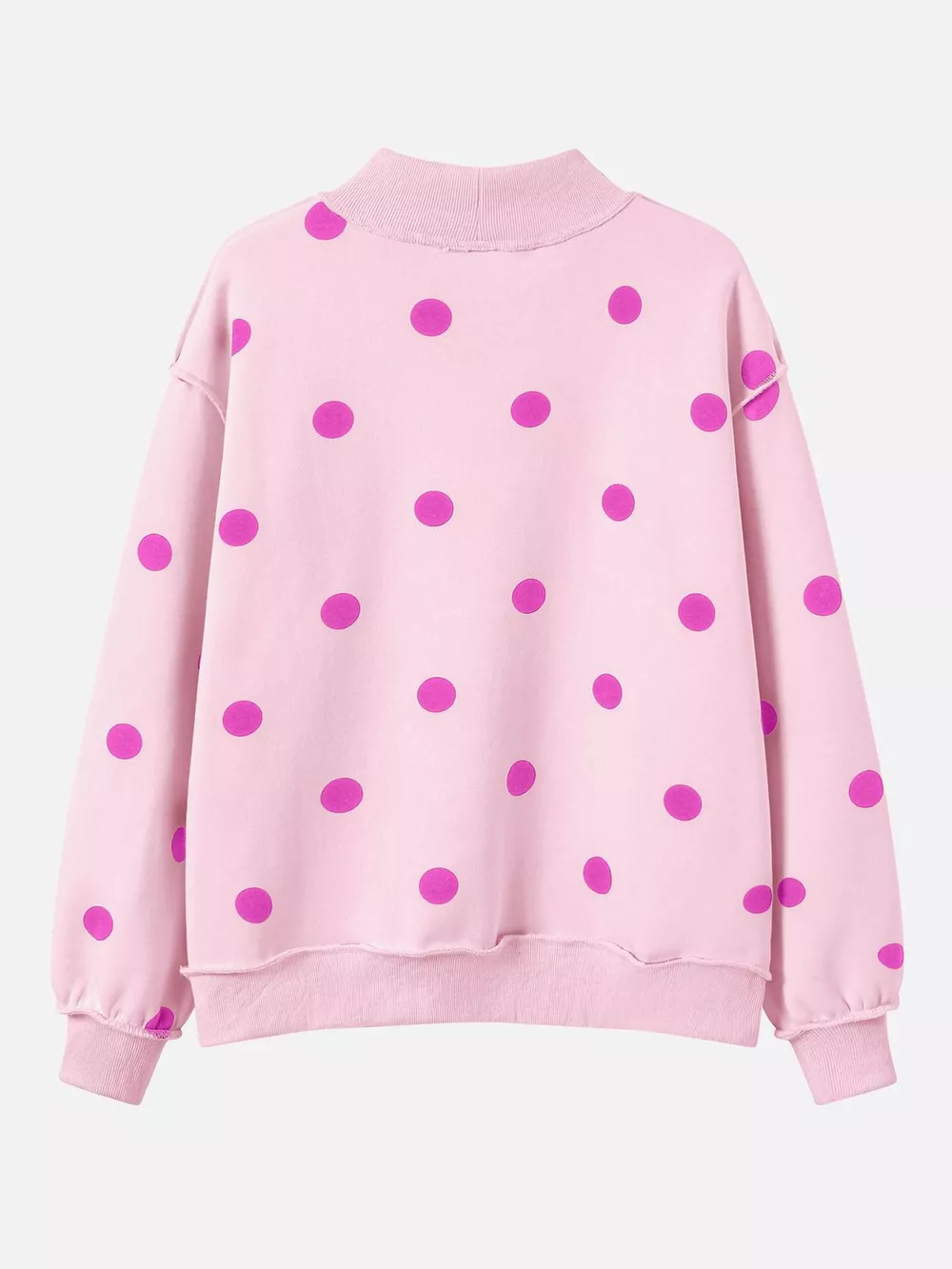 Polka Dot Mock Neck Oversized Sweatshirt, image 4