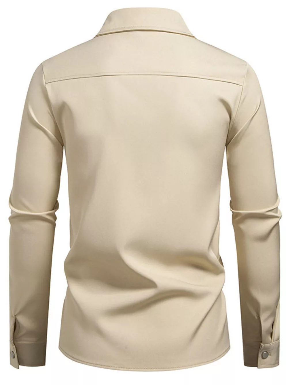 Men's Asymmetrical Button-Down Long Sleeve Shirt, image 9