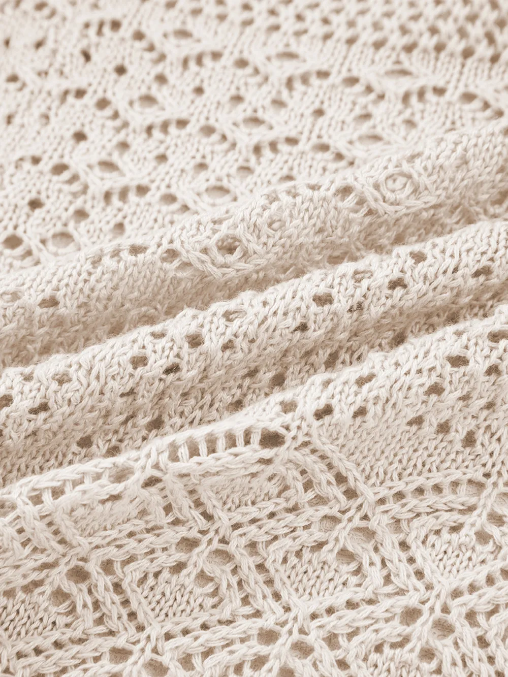 Hollowed Knit Open Front Cardigan, image 4
