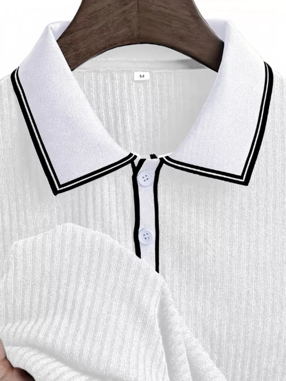 Men‘s Full Size Slim Fit Ribbed Knit Polo Plus Size, image 5