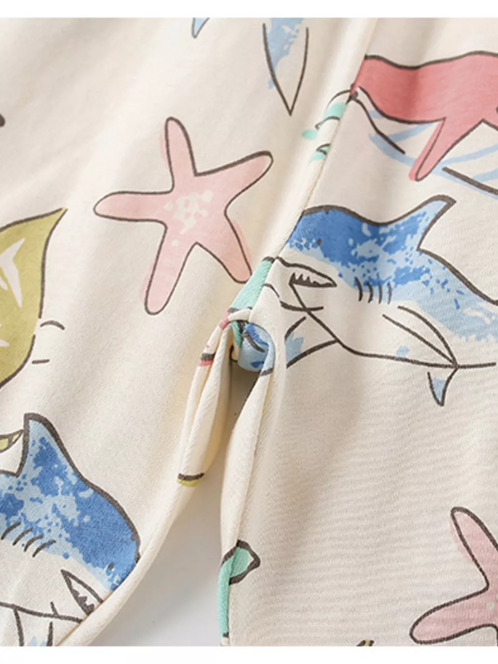 Children's Ocean Print Round Neck Tee and Shorts Set, image 4