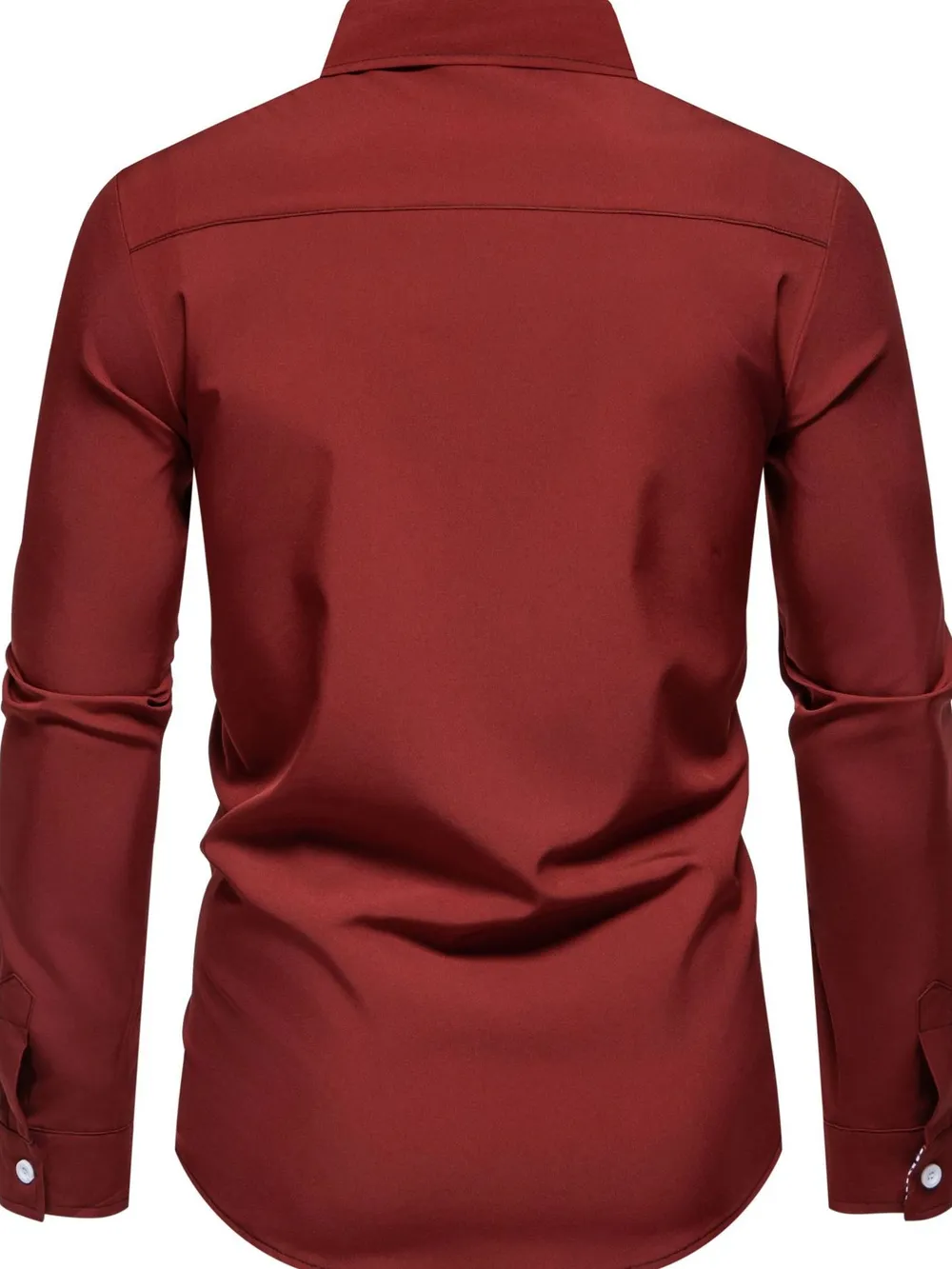 Men's Button-Down Shirt with Checkered Contrast Trim, image 11