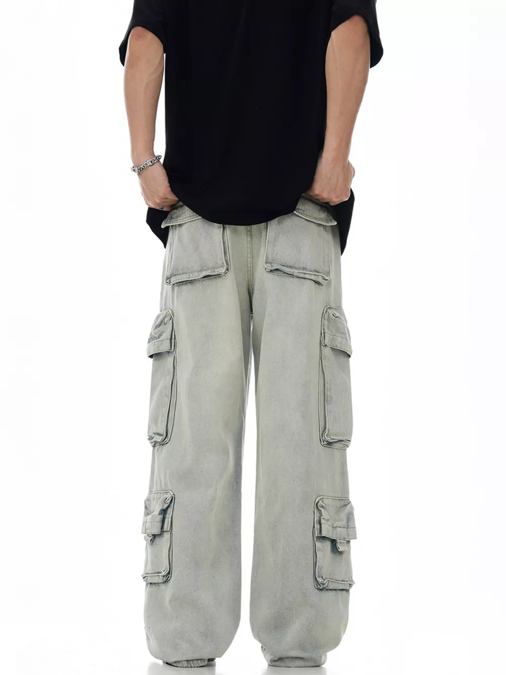 Men's Wash Multi-Pocket Cargo Pants, image 3