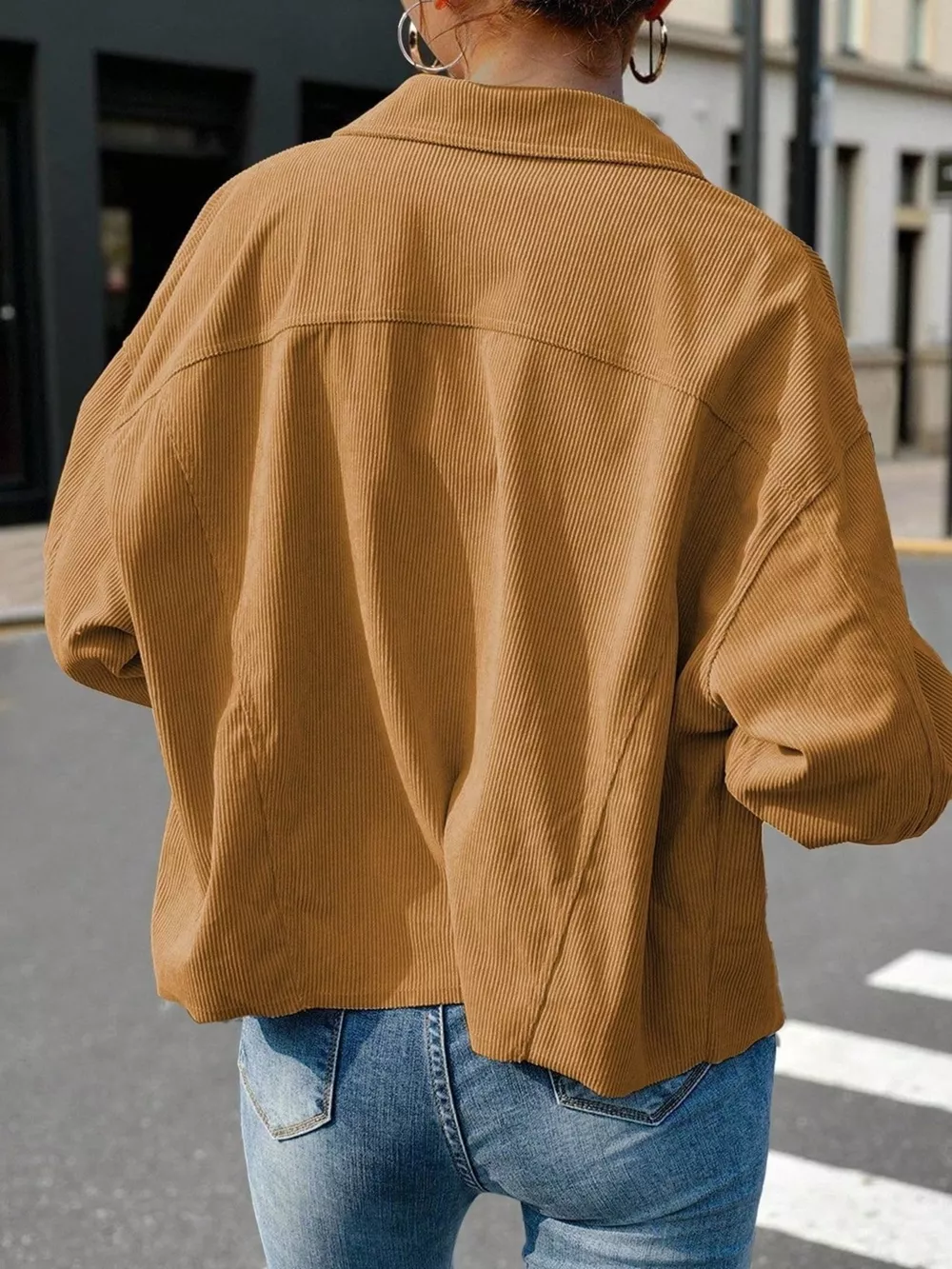 Corduroy Button-Down Shacket, image 10