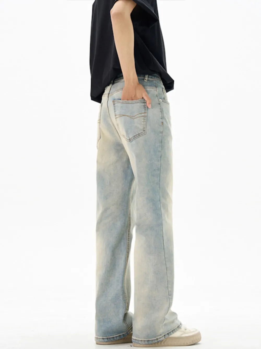 Men's Vintage Wash Flare Jeans, image 3